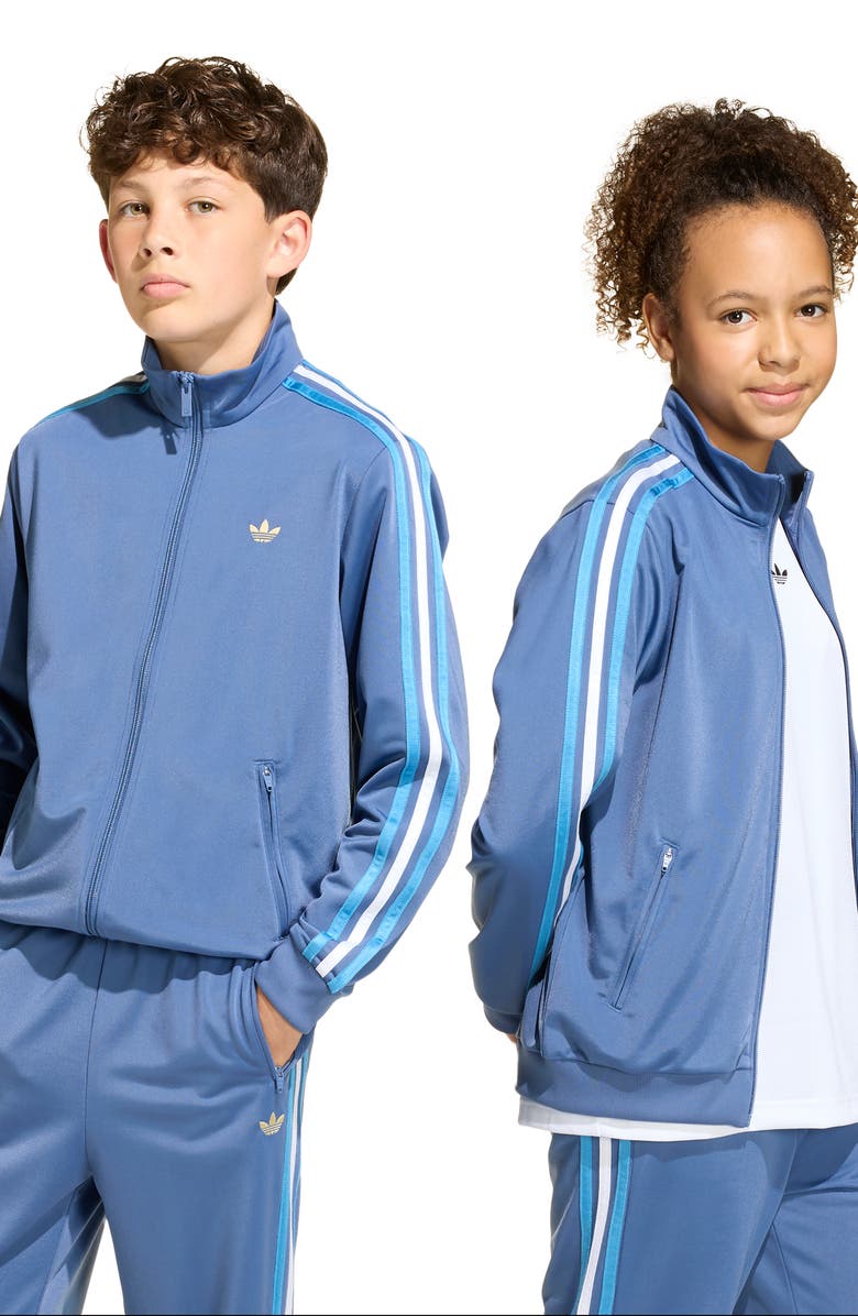 adidas Originals Kids' Firebird Recycled Polyester Track Jacket, Alternate, color, Crew Blue/ Light Football Gold