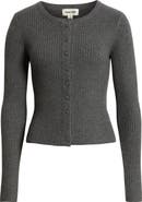 Open Edit Ribbed Crewneck Cardigan