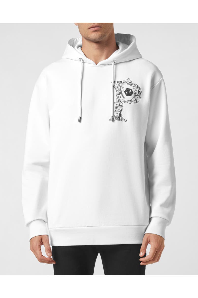 Hooded Sweatshirt Money Men, Main, color, white