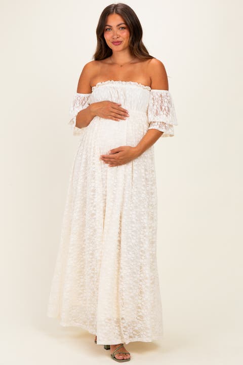 Lace Off Shoulder Maxi Dress