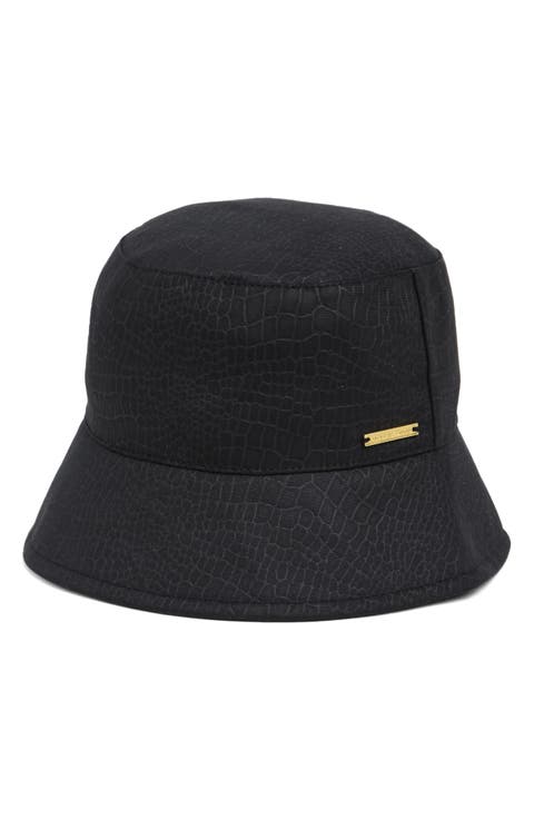 Croc Embossed Vegan Suede Cloché Hat