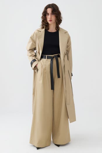 DOUBLE SHADE TRENCH COAT(－) Nocturne Double Sided Belted Trench Coat | Nordstrom