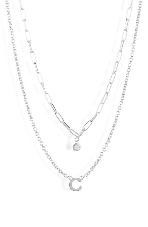 Diamond Initial Charm Necklace