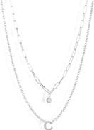 MESHMERISE Diamond Initial Charm Necklace