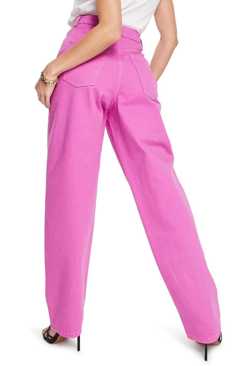High Waist Nonstretch Balloon Jeans, Alternate, color, BRIGHT PINK