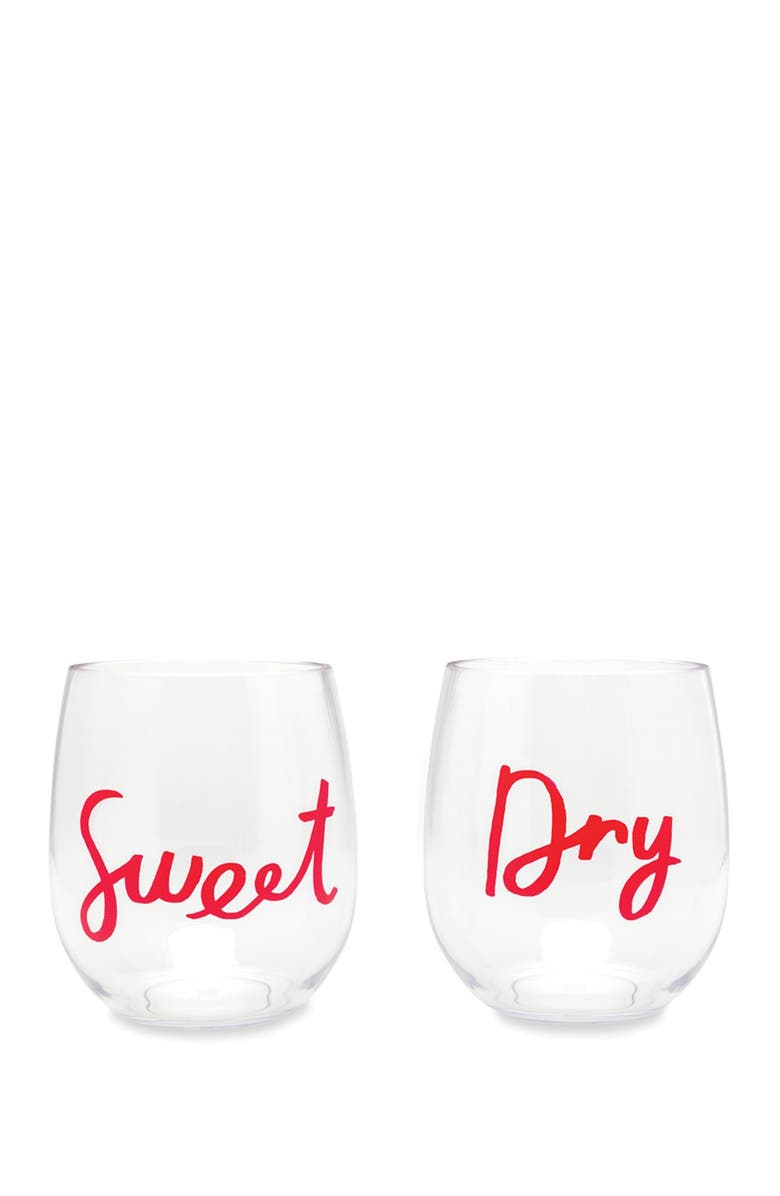 Kate Spade New York sweet and dry acrylic wine glass - set of 2, Main, color, 