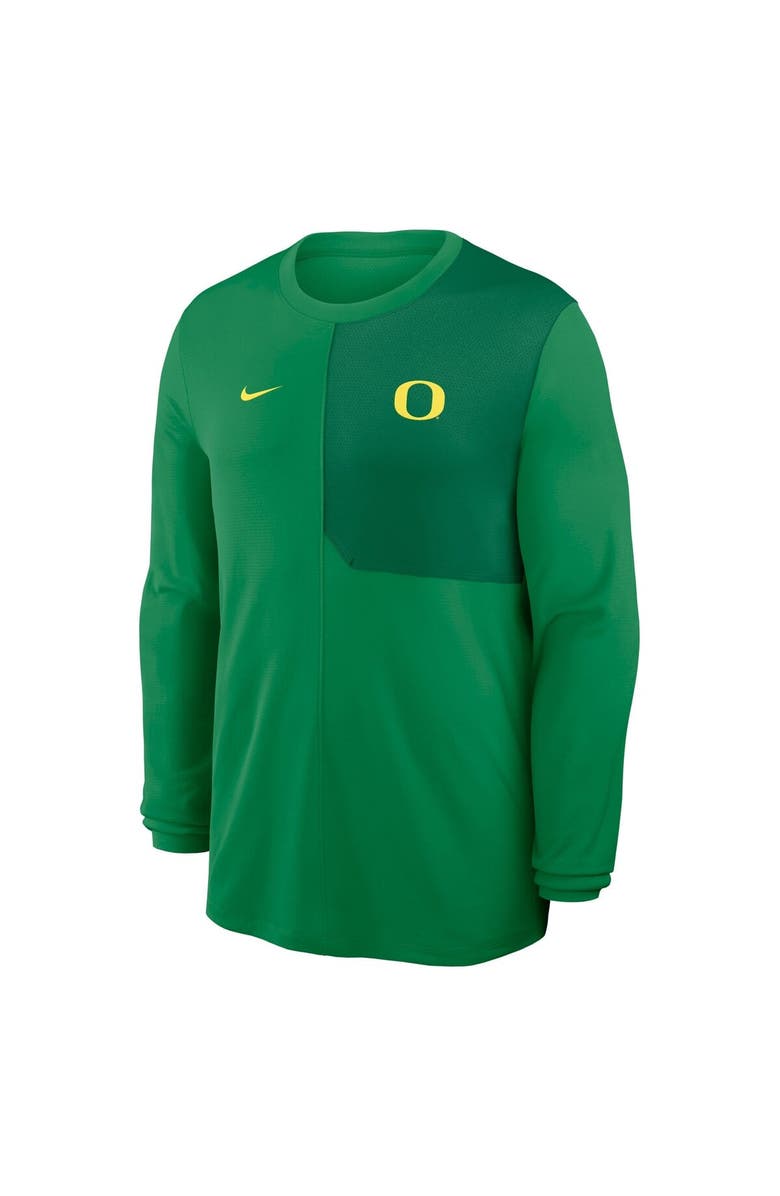 Nike Men's Nike Green Oregon Ducks 2025 Sideline Coach UV Performance Long Sleeve T-Shirt, Alternate, color, Green