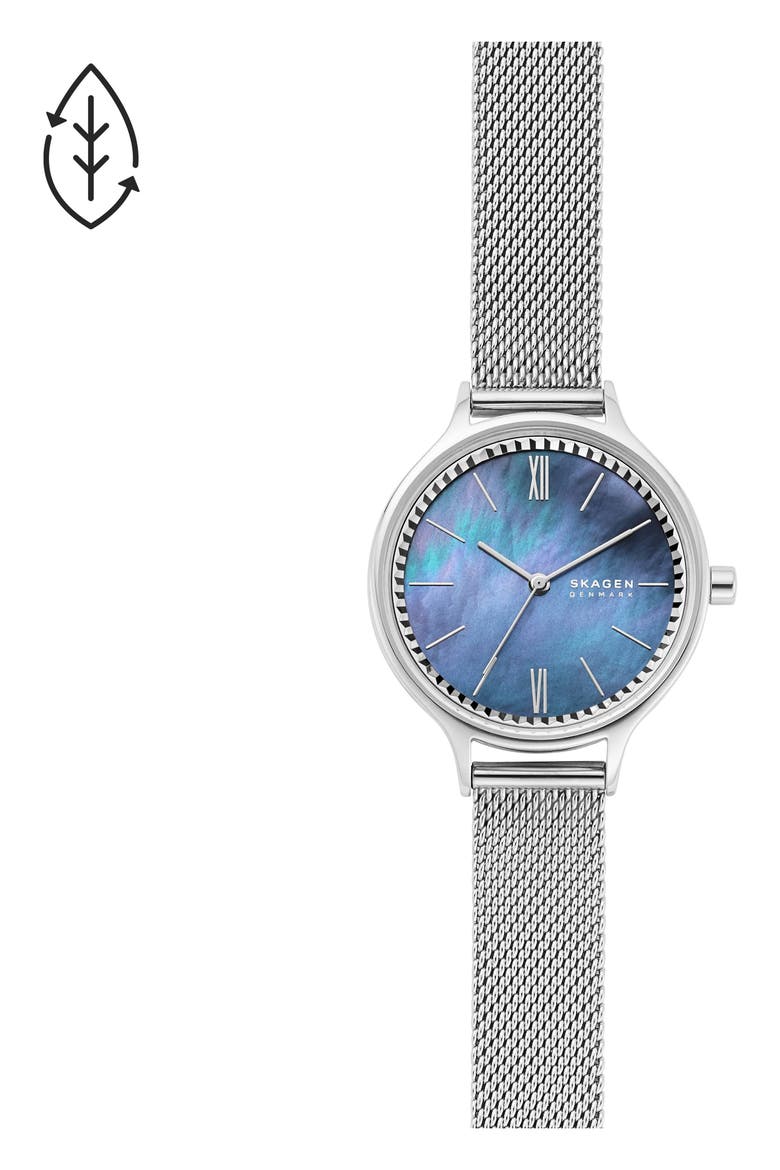 Anita Mesh Strap Watch, 30mm, Alternate, color, SILVER