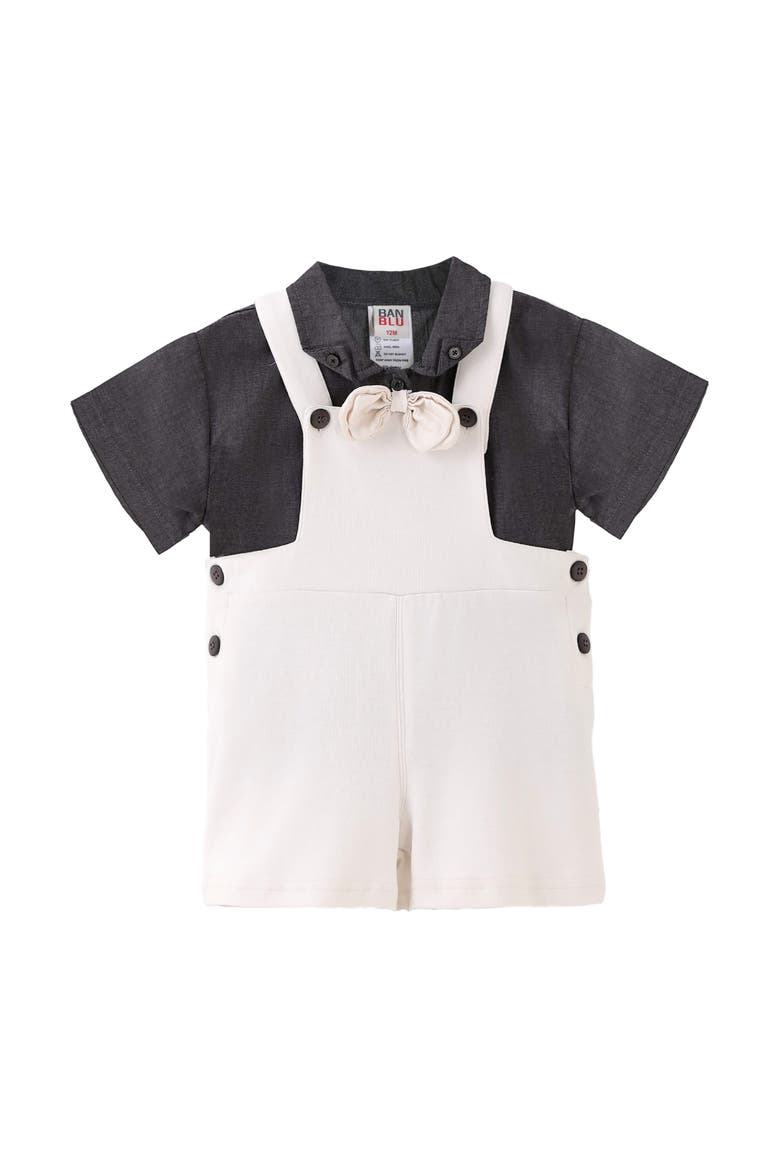 Check Bow Overall Set, Main, color, Beige