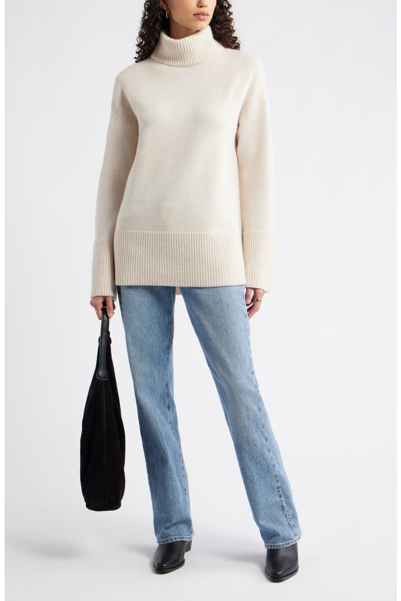 Wool & Cashmere Turtleneck Sweater, Alternate, color, BEIGE BEACH