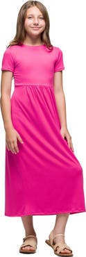 24sevenKid Short Sleeve Pleated Midi Dress