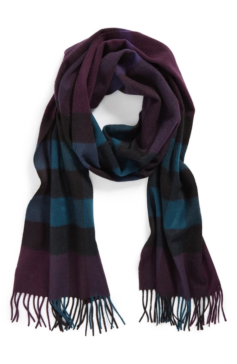 Burberry Check Cashmere Scarf, Main, color,