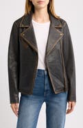 Frye Distressed Leather Moto Jacket