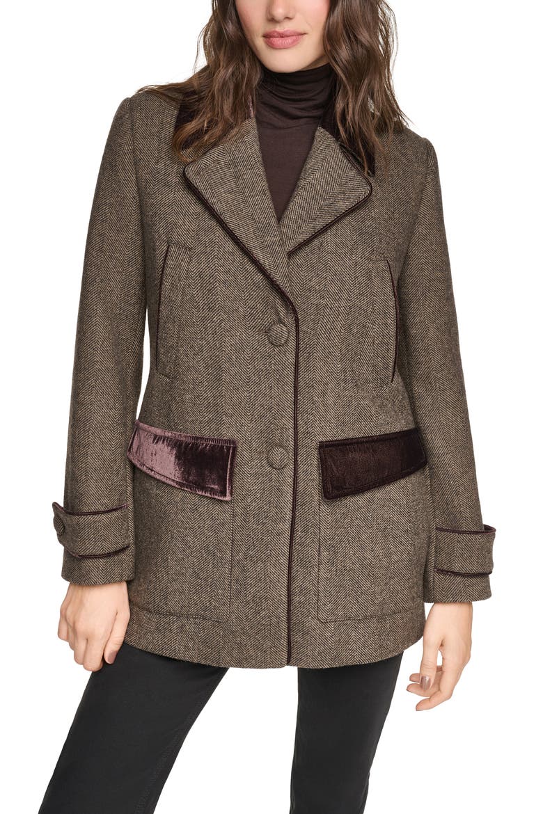 Stansbury Wool Blend Herringbone Blazer Coat, Main, color, TRUFFLE