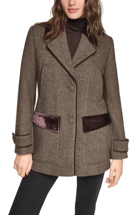 Stansbury Wool Blend Herringbone Blazer Coat