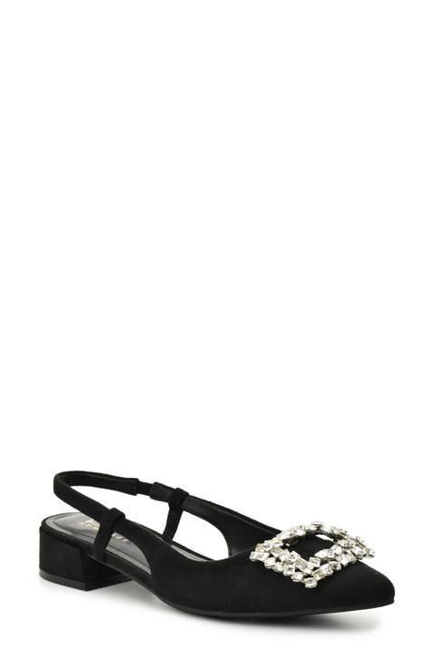 Jewel Embellished Slingback Pump (Women)