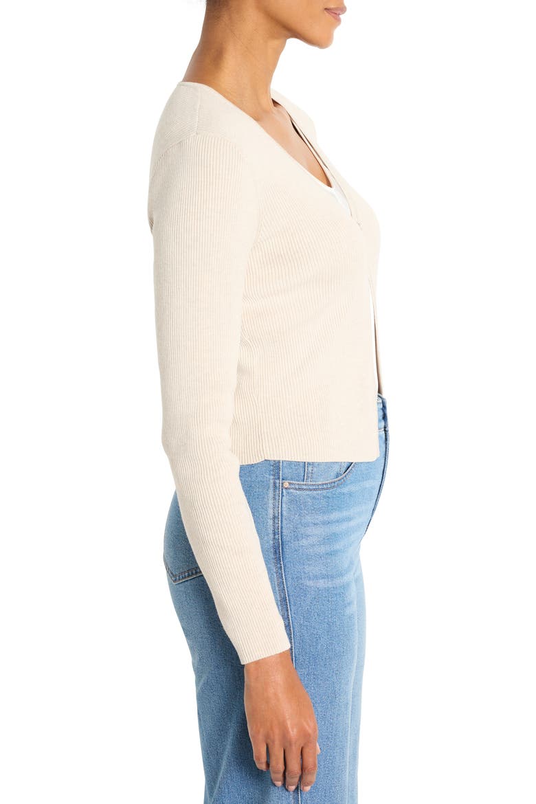 Cool Nights Rib Cardigan, Alternate, color, CANVAS