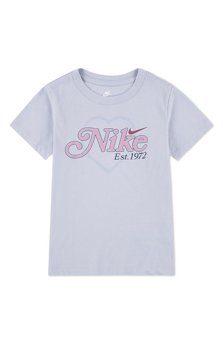 Nike Kids' Varsity Prep Heart Cotton Blend Graphic T-Shirt, Main, color, Bad-Ghost