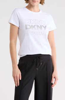 DKNY Rhinestone Glitter Logo T-Shirt