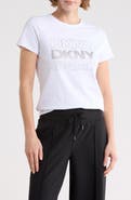 DKNY Rhinestone Glitter Logo T-Shirt