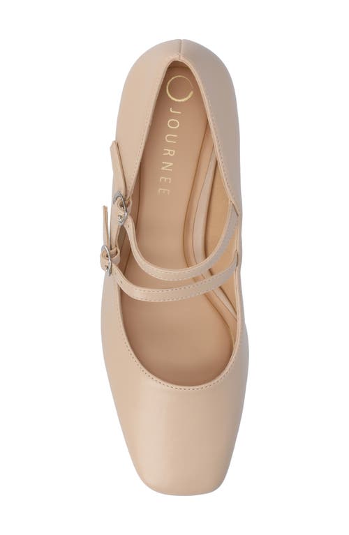 Shop Journee Collection Nally Mary Jane Pump In Beige