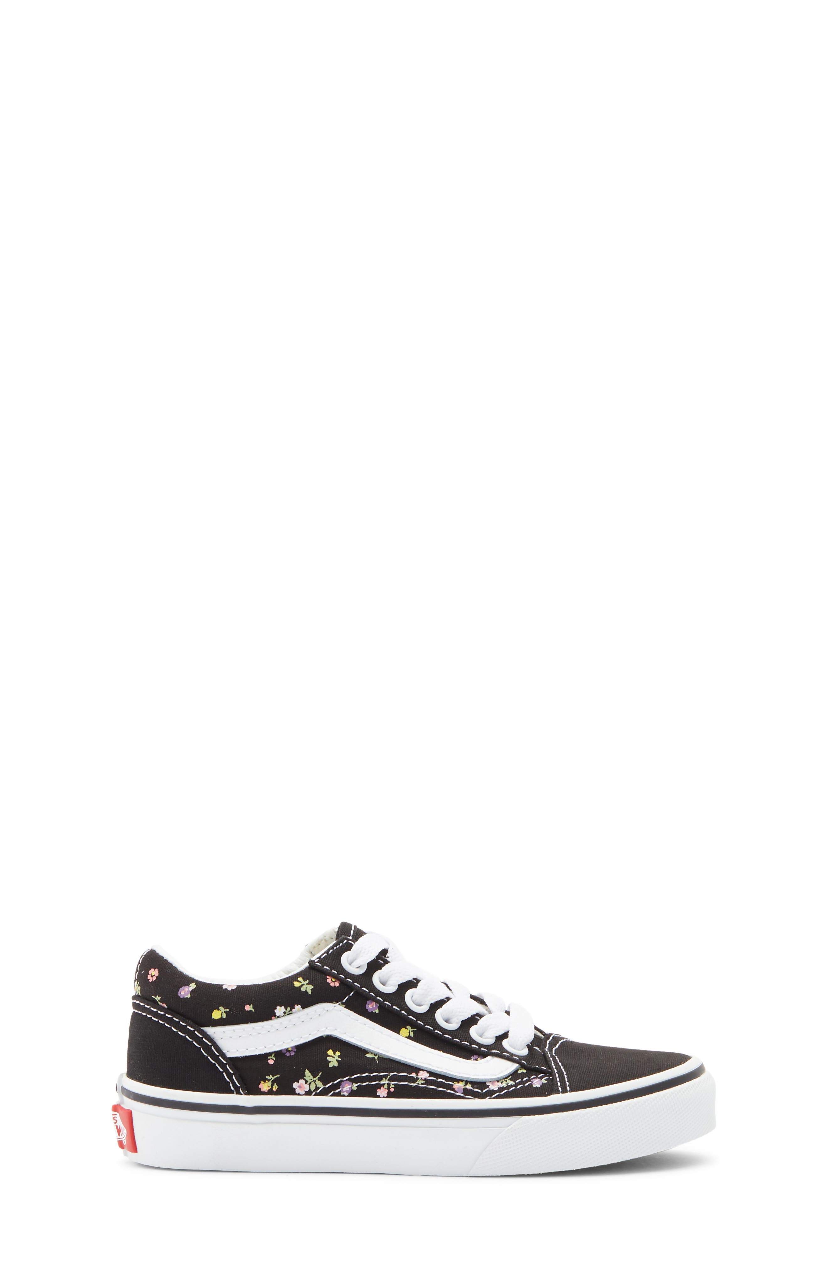 Kids' Old Skool Sneaker, Alternate, color, FLORAL BLACK/SUNSET BLUSH