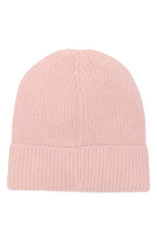Nanette Lepore Faux Pearl Flower & Bead Knit Cuffed Beanie In Pink