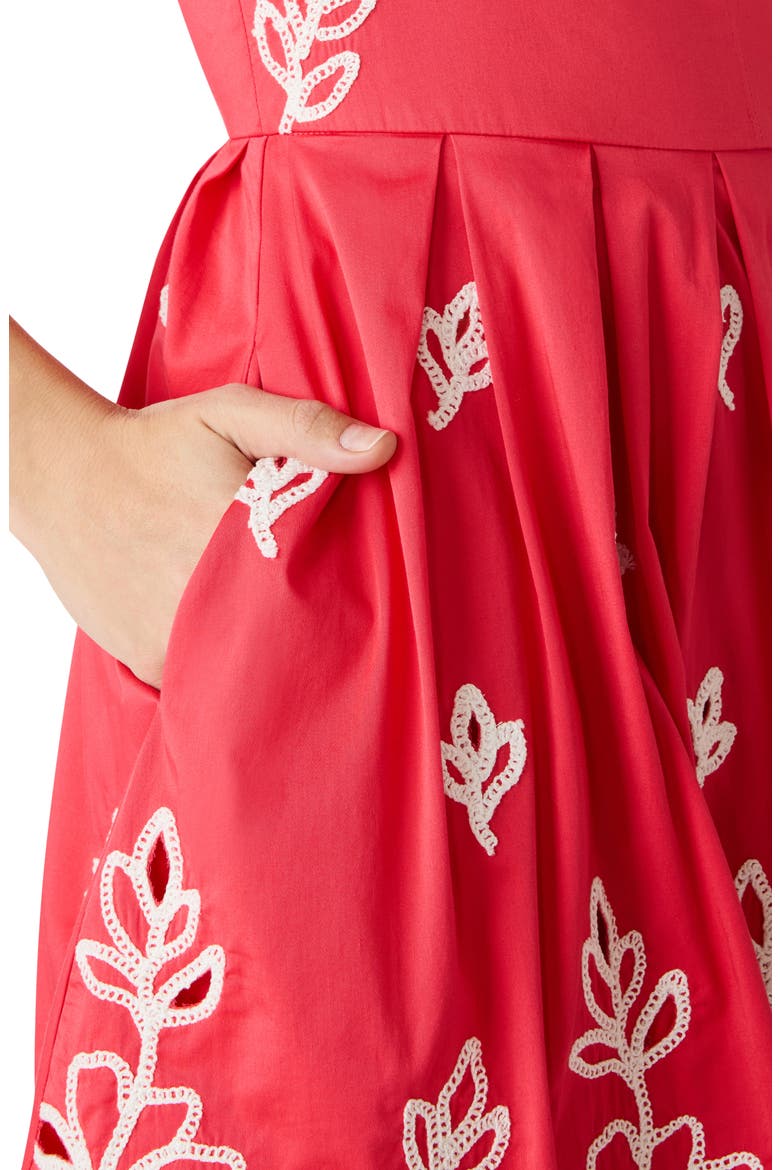 Emelia Embroidered Flared Minidress, Alternate, color, PARADISE PINK