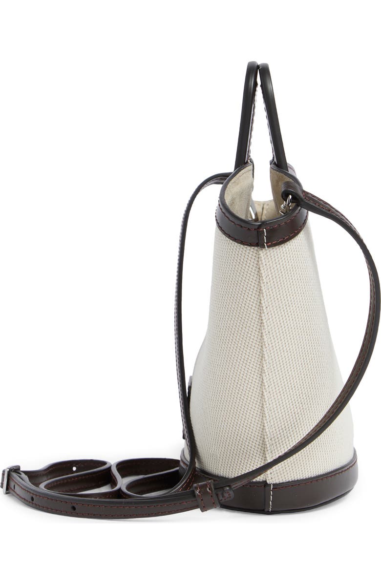 STAUD Mini Shirley Canvas Bucket Bag, Alternate, color, Natural/ Espresso