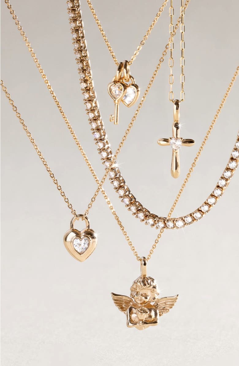 MADE BY MARY CZ Prong-Set Tennis Necklace, Alternate, color, Gold