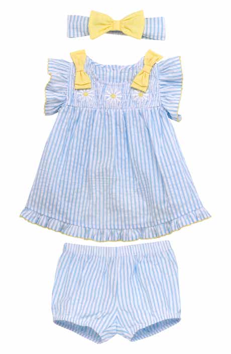 BABY STARTERS Seersucker Dress, Shorts & Headband Set