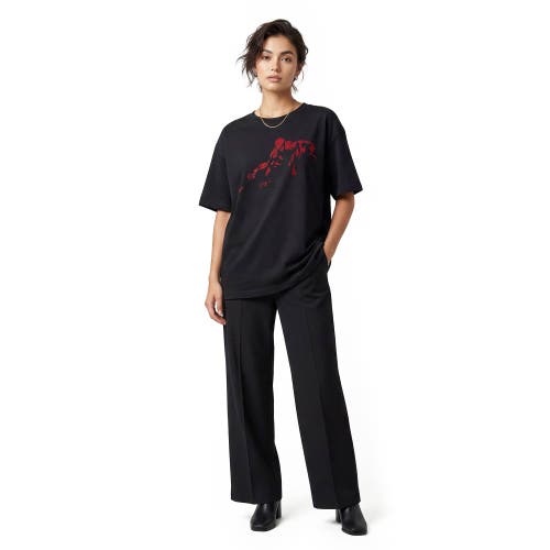 Marvel: Spider-man Marvel Spider-man Vintage Red Wraith Shadow Pose Graphic T-shirt In Black