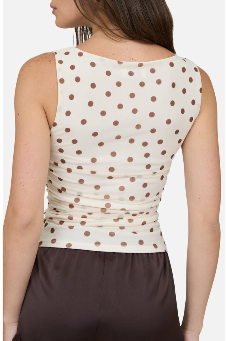 Polka Dot Mesh Top, Alternate, color, CREAM