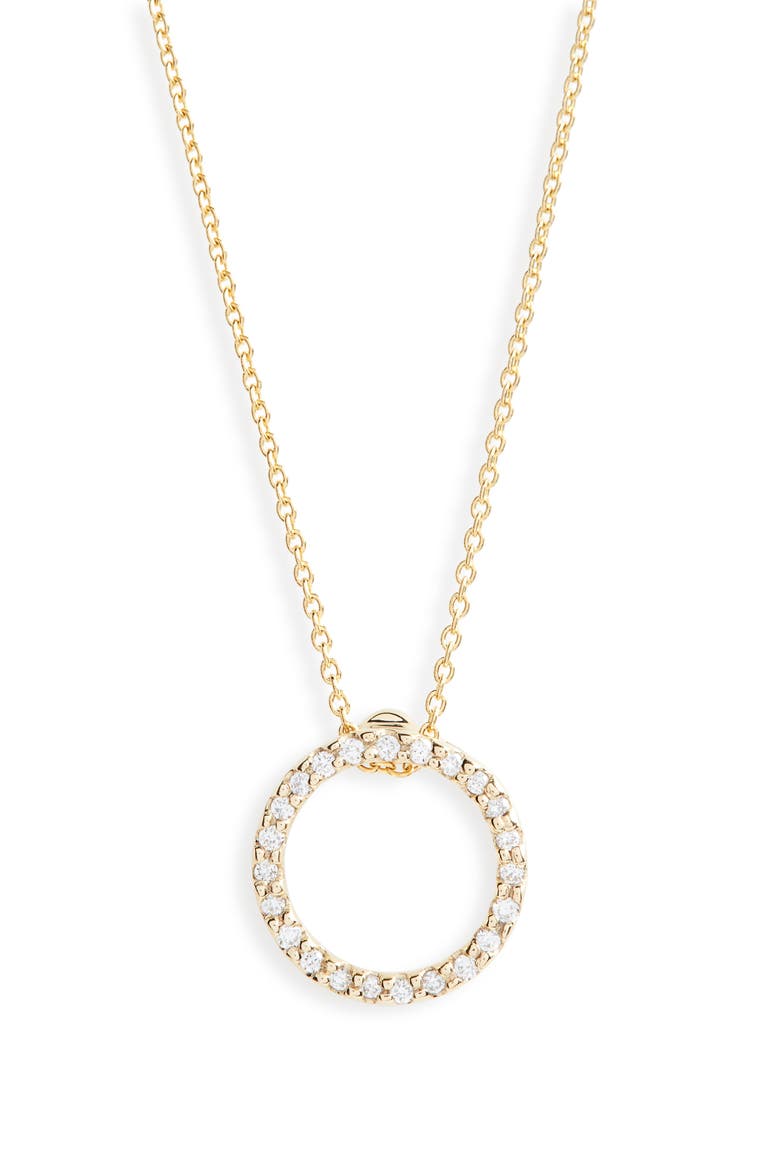 XS Diamond Pendant Necklace, Main, color, YELLOW GOLD