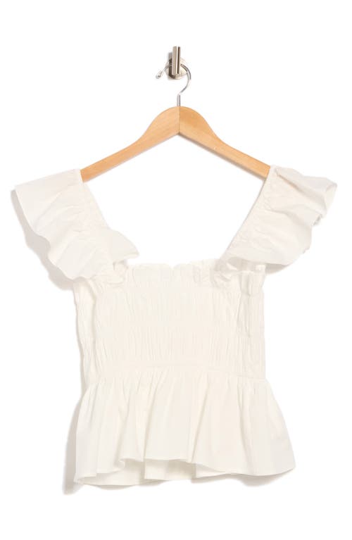 Elodie Shirred Peplum Top