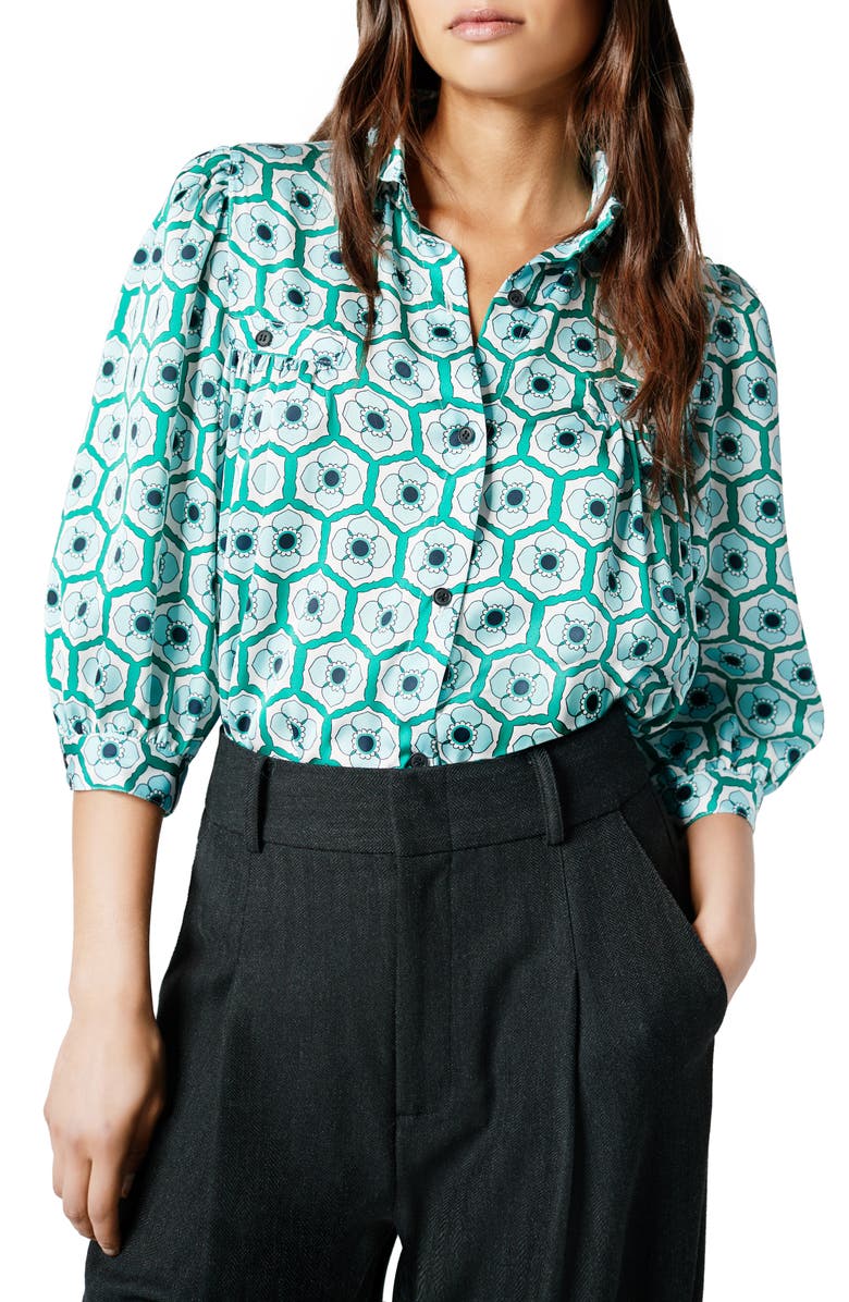 Smythe Gathered Puff Shoulder Shirt, Main, color, 