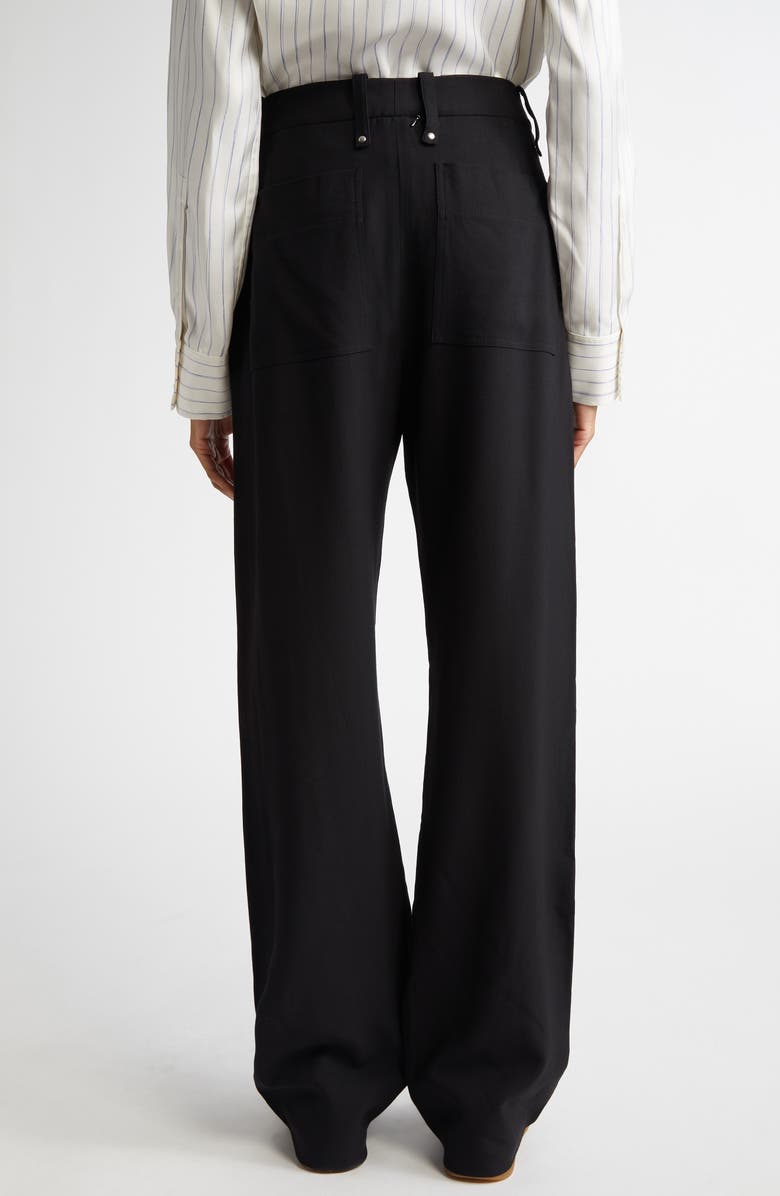 Proenza Schouler Weyes Crepe Straight Leg Pants, Alternate, color, Black