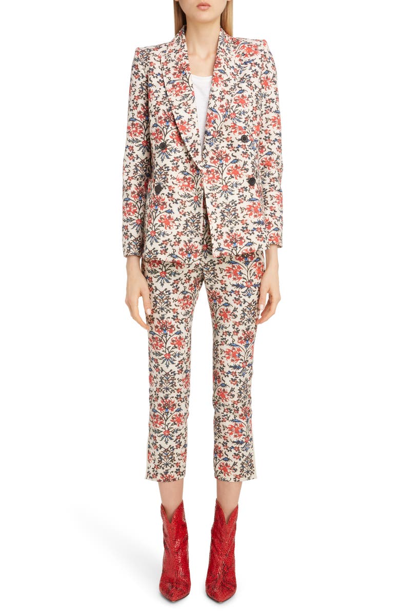Isabel Marant Floral Print Slim Pants, Alternate, color, 