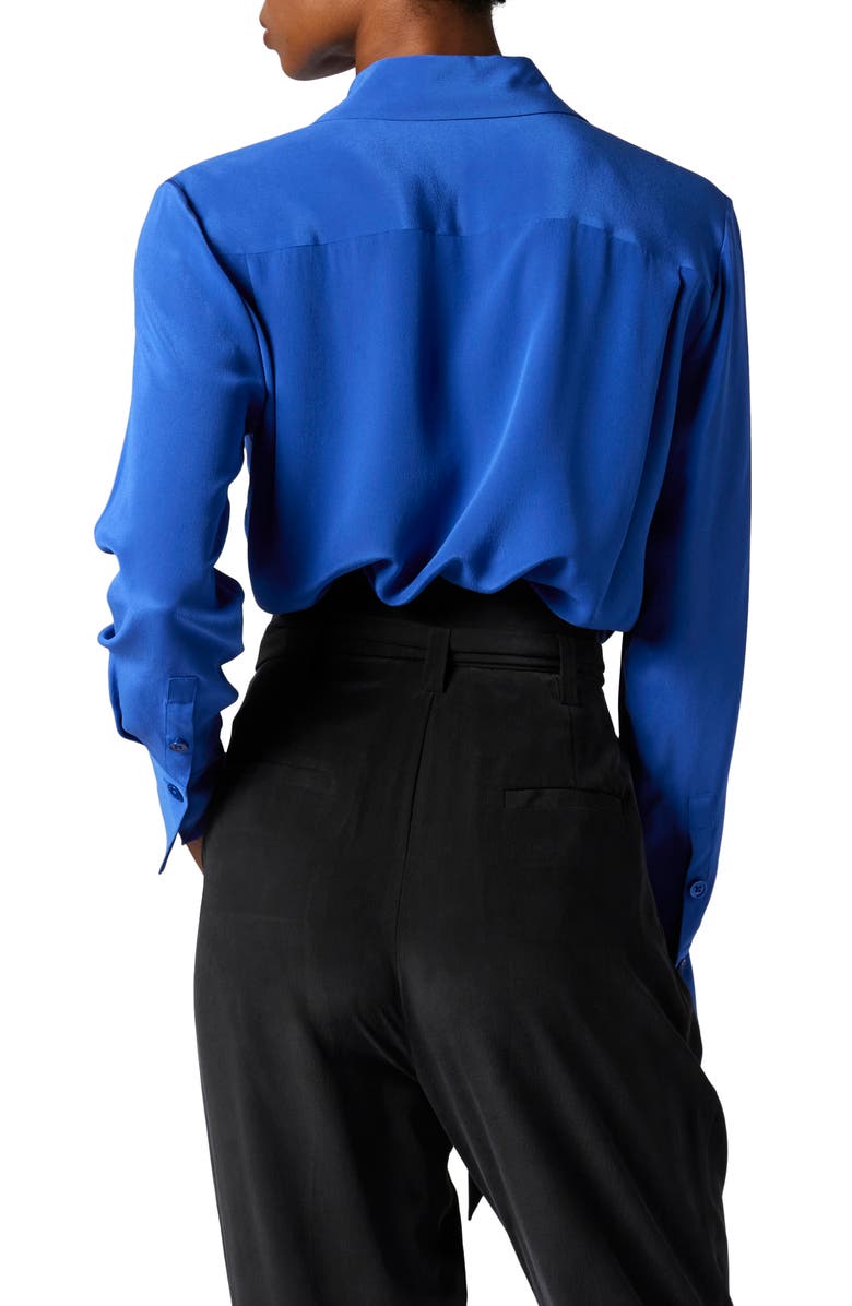 Equipment Quinne Silk Button-Up Shirt, Alternate, color, Surrealist Blue
