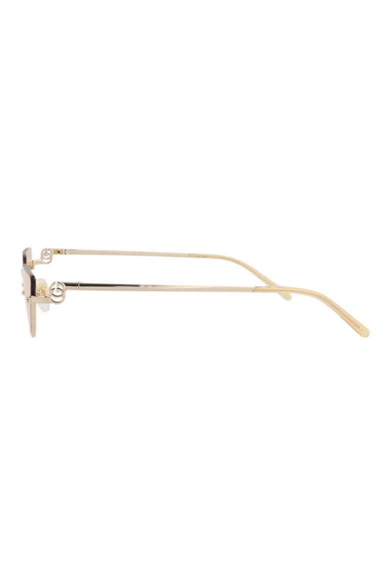 53mm Half Frame Metal Sunglasses, Alternate, color, GOLD GOLD YELLOW