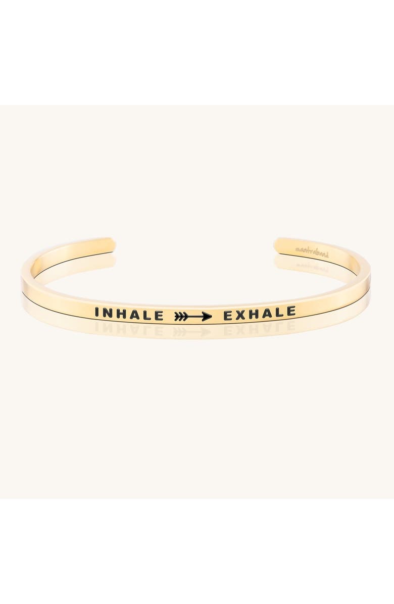 Mantra Inhale Exhale bracelet, Main, color, Yellow Gold