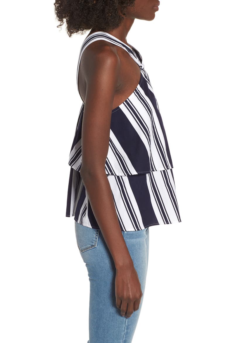 Stripe Poplin Halter Top, Alternate, color, NAVY PEACOAT UMBRELLA STRIPE