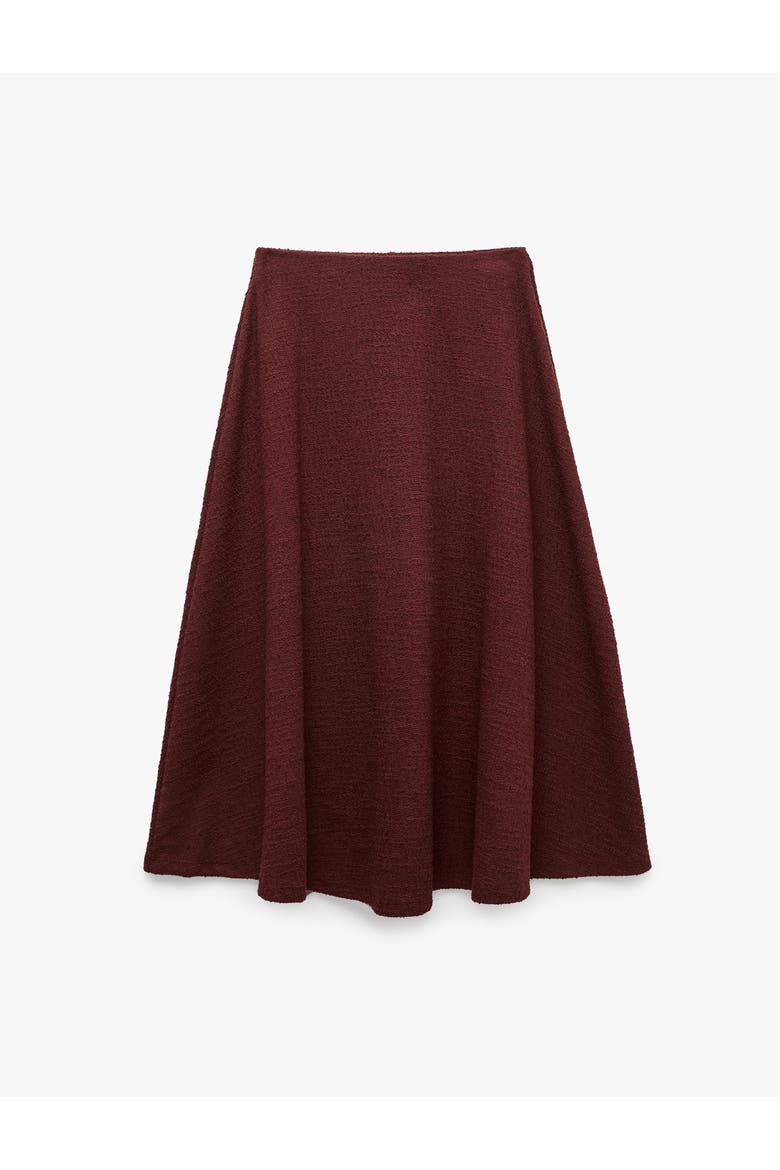 A Line Midi Skirt, Alternate, color, BORDEUX