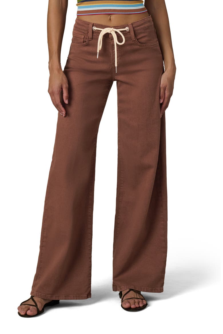 The Lou Lou Low Rise Drawstring Wide Leg Jeans, Main, color, CHOCOLATE