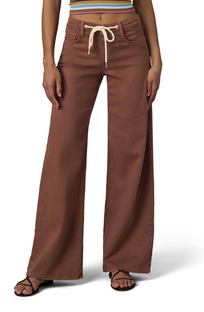 Joe's The Lou Lou Low Rise Drawstring Wide Leg Jeans, Main, color, Chocolate