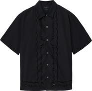 AllSaints Field Eyelet Detail Short Sleeve Button-Up Shirt