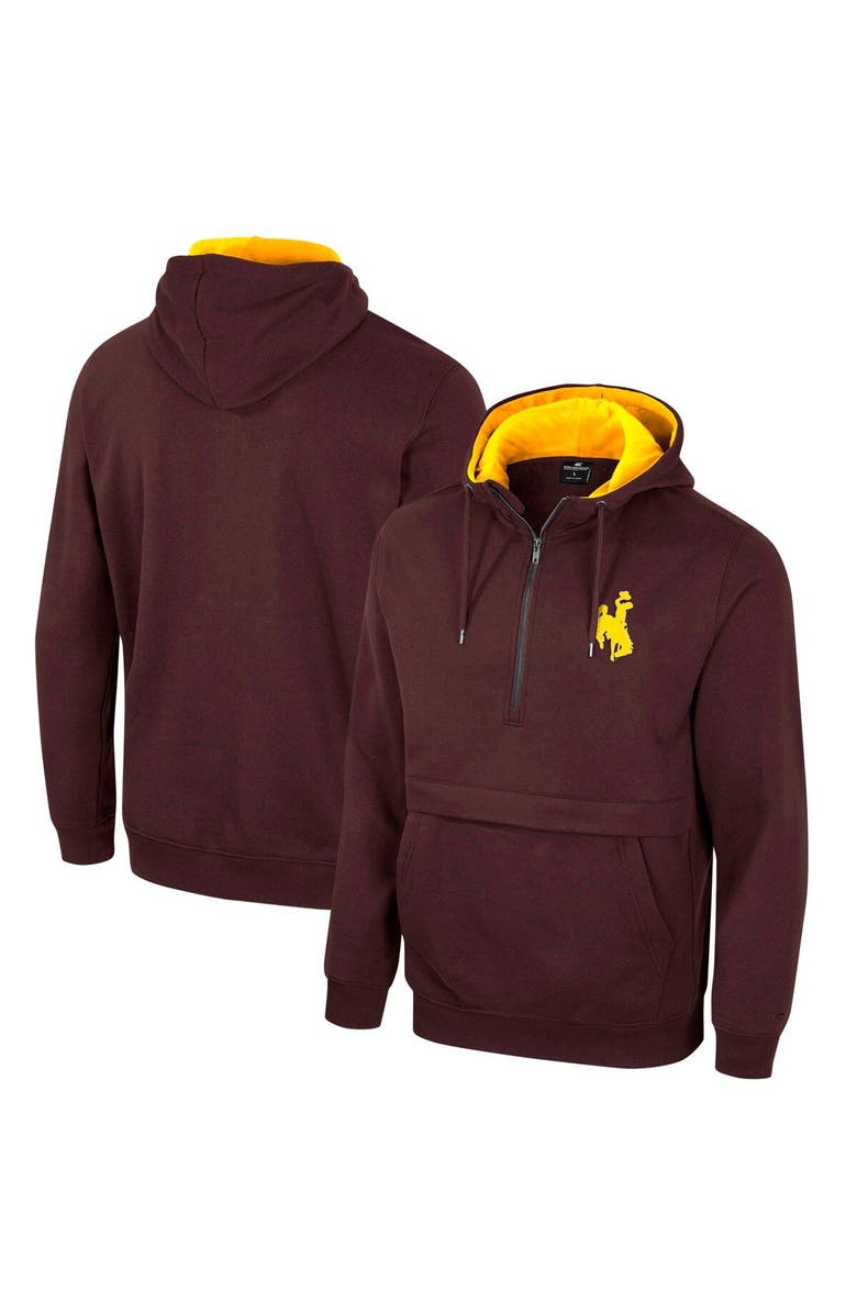 COLOSSEUM Men's Colosseum Brown Wyoming Cowboys Team Half-Zip Pullover Hoodie, Main, color, Brown