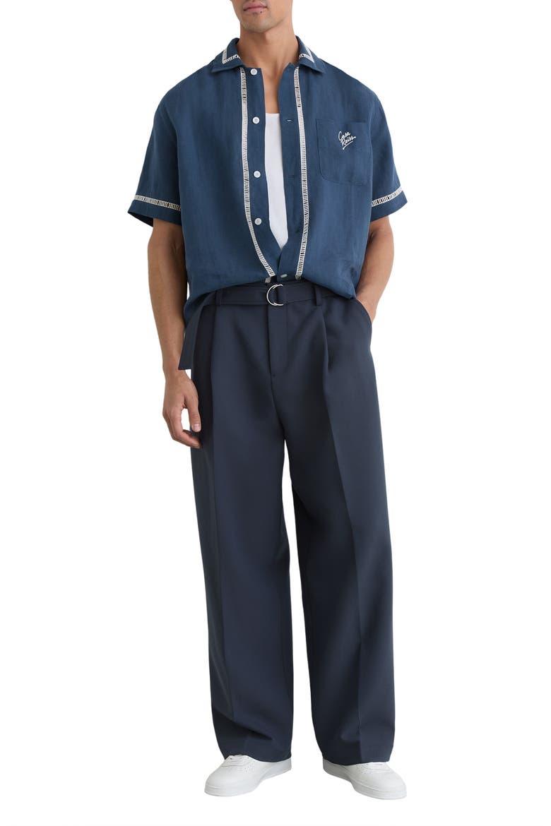 Yamal Linen Camp Shirt, Alternate, color, BLUE