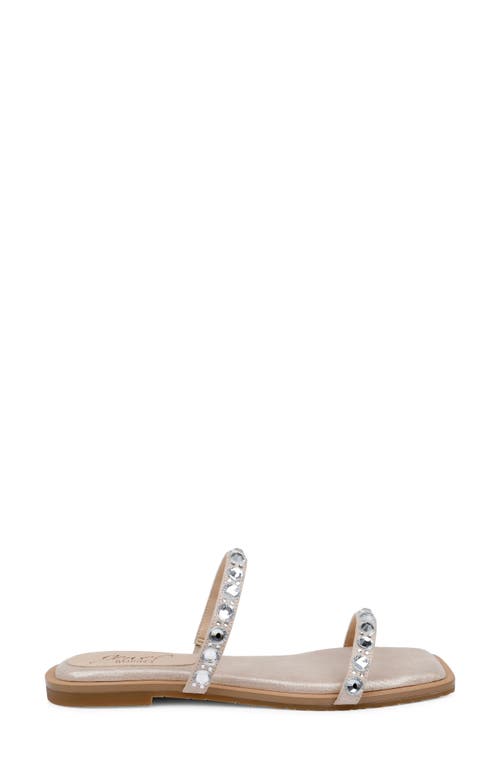 Jewel Badgley Mischka Honesty Slide Sandal In Rose Gold