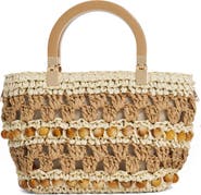 Dune London Dahlia Raffia Bead Detail Tote